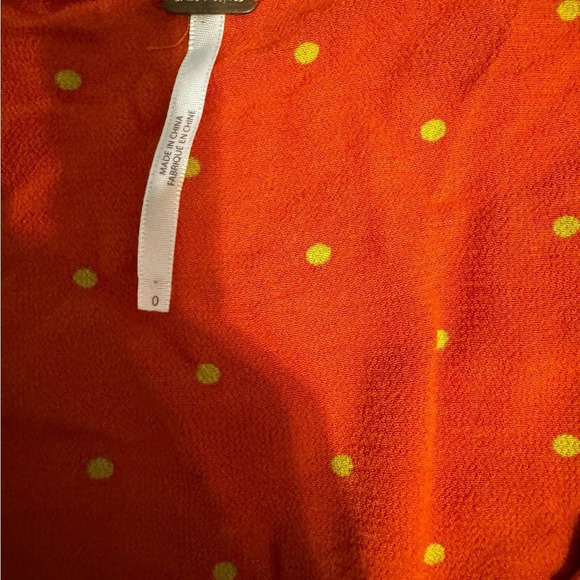 🍊 FREE PEOPLE Orange Polka Dot Tie-Front Mini Dress Sz 0 🍊 - Picture 4 of 4